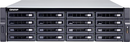 Сетевое хранилище без дисков QNAP. SMB QNAP TS-1683XU-RP-E2124-16G 16-Bay NAS (16x 2.5"/3.5" SATA HDD/SSD), Intel Xeon E-2124 4-core 3.3 GHz (up to 4.3 GHz), 16 GB DDR4 ECC RAM (2 x 8GB) up to 64 GB ( 4 x 16 GB),  4x GbE LAN, 2 x 10GbE SFP+, rackmount 3U,