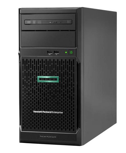 Сервер ProLiant ML30 Gen10 E-2224 Hot Plug Tower(4U)/Xeon4C 3.4GHz(8MB)/1x16GB2UD_2666/S100i(ZM/RAID 0/1/10/5)/noHDD(4)LFF/noDVD/iLOstd(no port)/1NHPFan/PCIfan-baffle/2x1GbEth/1x350W(NHP), analog P06785-425