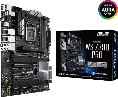 Материнская Плата Asus WS Z390 PRO Soc-1151 Intel Z390 ATX 4xDDR4 6xSATA3 SATA RAID i210AT/219LM 2хGgbEth Ret