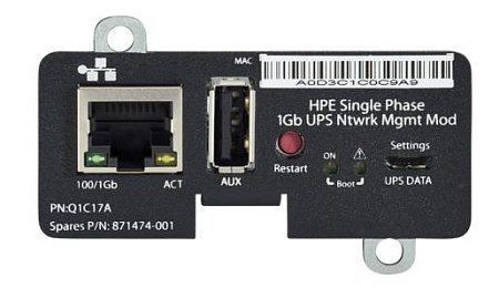 Контроллер HPE Q1C17A Single Phase 1Gb UPS with Network Management Module